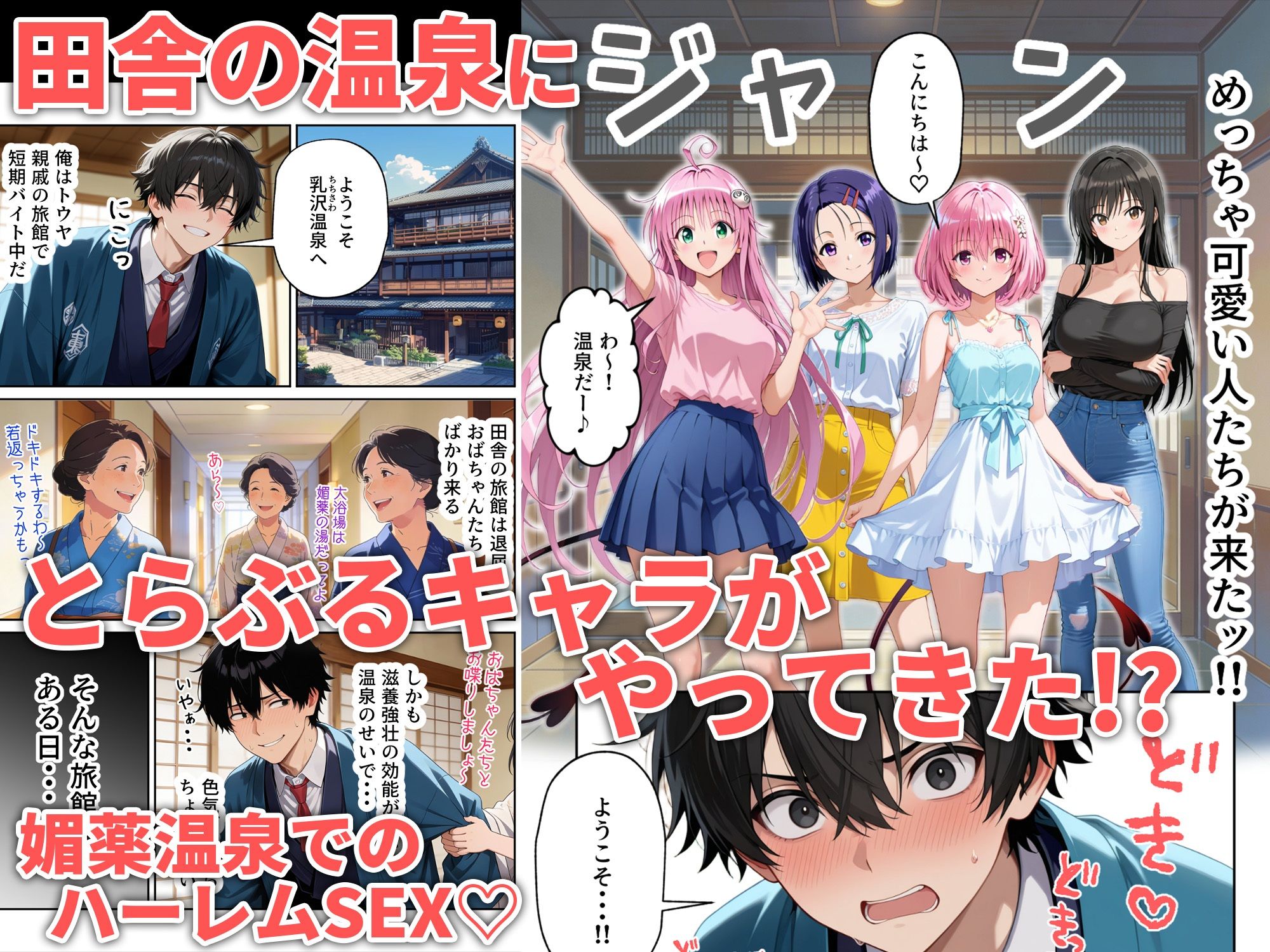 覗き見とらぶるハーレム温泉〜媚薬の湯〜 - d_731359 - 甘夏