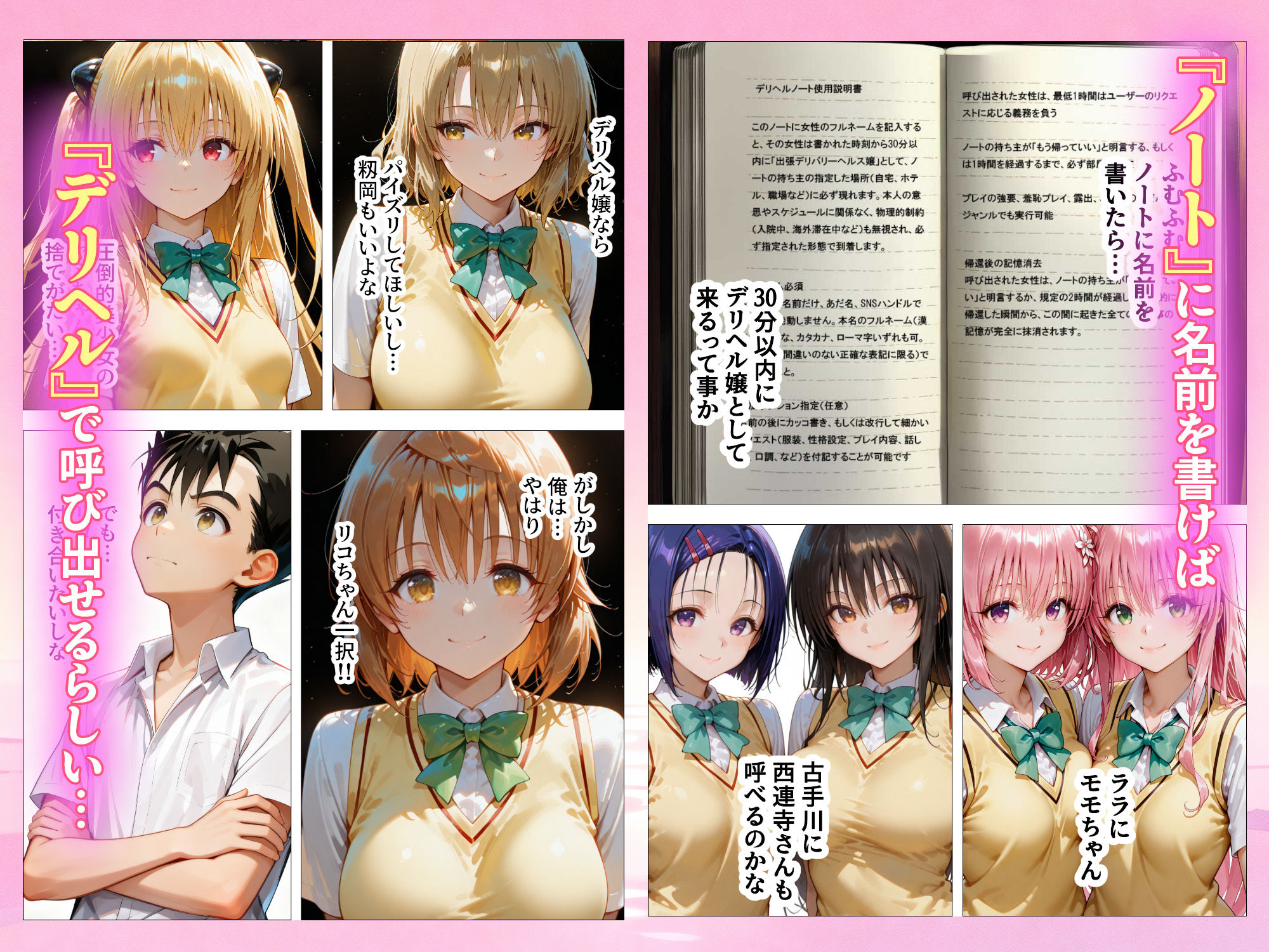 本番あり!?デリヘルノートでとらぶるハーレムをNN強奪してみた  古○川唯  西○寺春菜  籾岡里○ - d_686844 - AI魔法おじさん