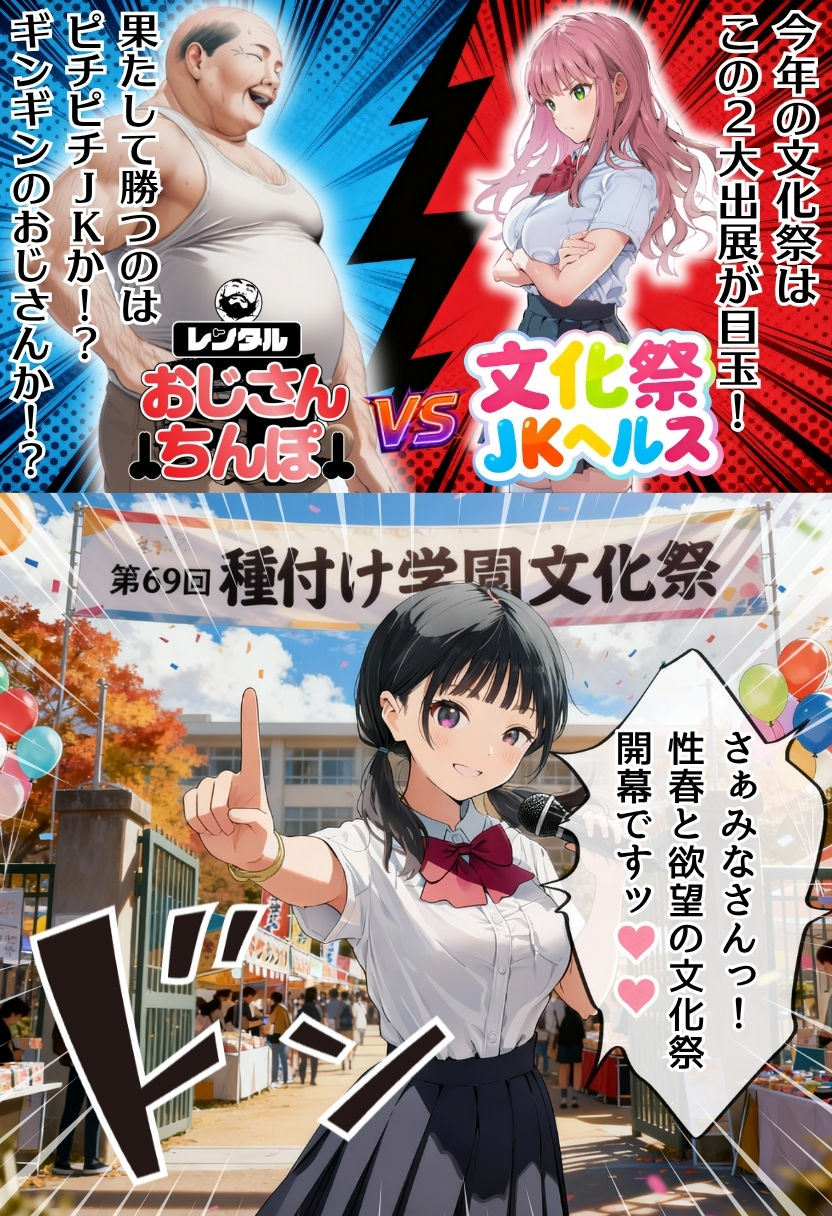 【大乱交】文化祭JKヘルス VS レンタルおじさんちんぽ - d_583413 - 種付け出版