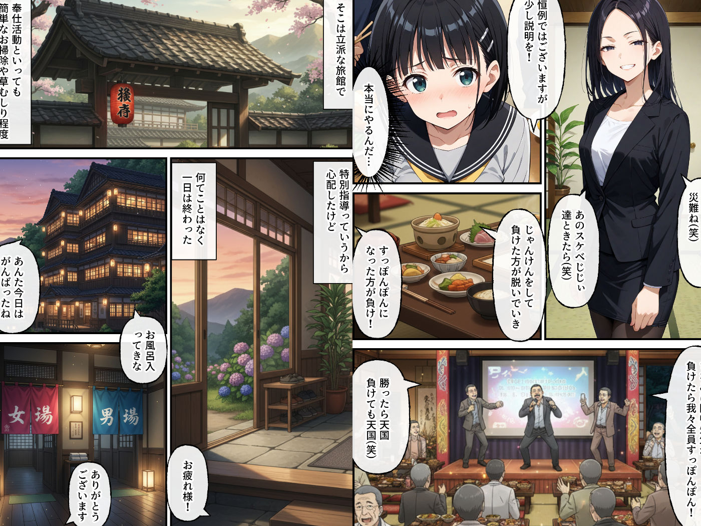 ヤリチン教師の餌食になる発情期ヒロインズ4〜下衆おじ達の宴会に同行させられる〇葉〜 - d_702370 - 羞恥露出研究所