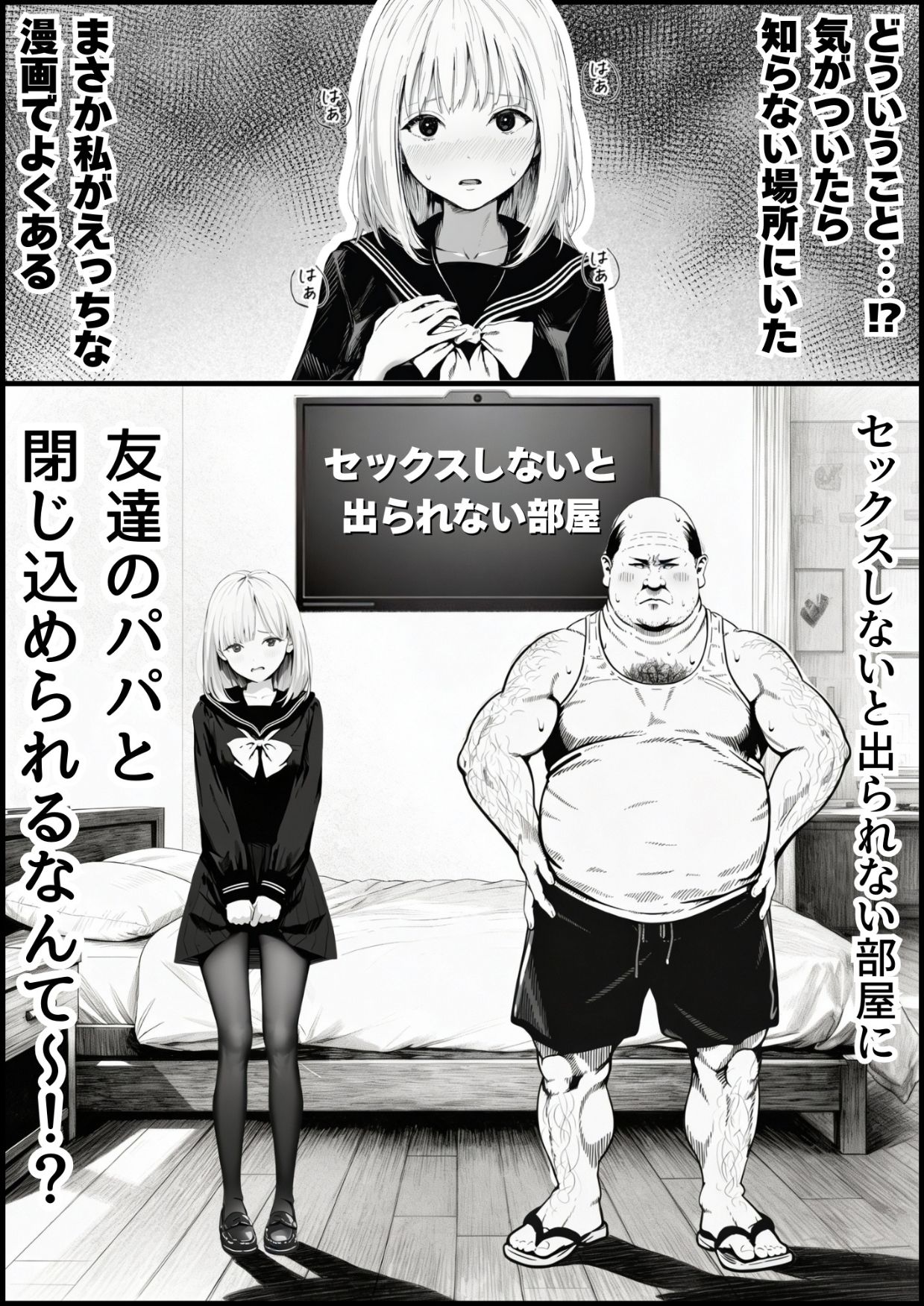 セックスしないと出られない部屋に親友のパパと閉じ込められたんですけど〜！？ - d_708189 - 竿役が種付けおじさんじゃないとヌケないんだが・・・