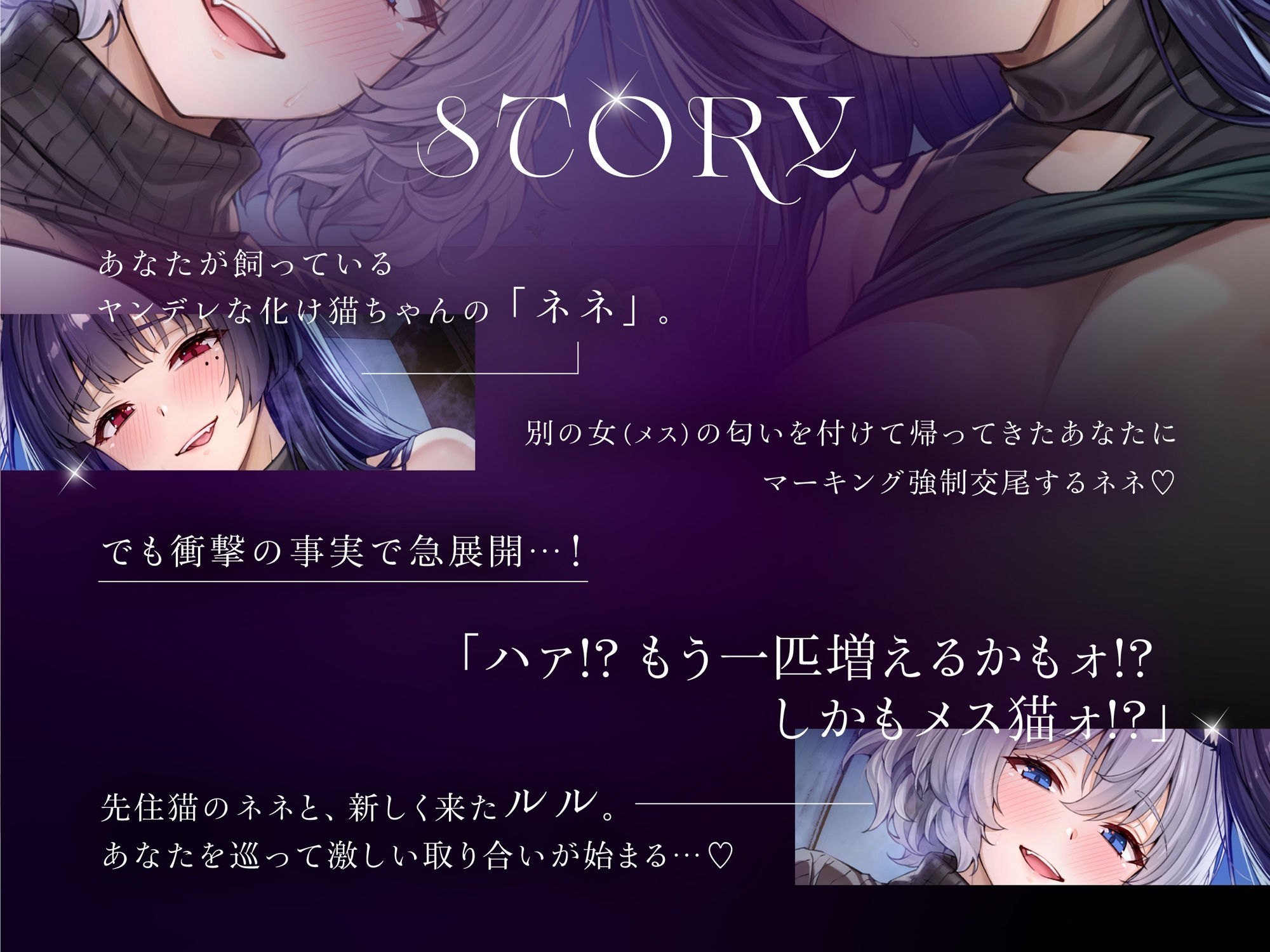 【本編対応CGイラスト200枚以上】うちのヤンデレな飼い猫ちゃん×2にメチャクチャに搾られちゃう話【Wハーレム】 - d_715679 - KOYUKI屋