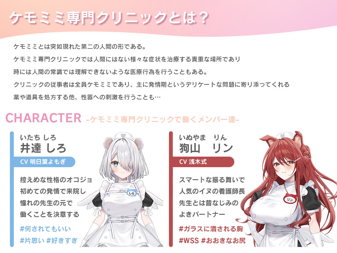 【本編動画2時間40分超】発情ケモミミclinic【ぬるぬるLive2Dアニメーション×豪華声優陣】 - d_752365 - Lapingris