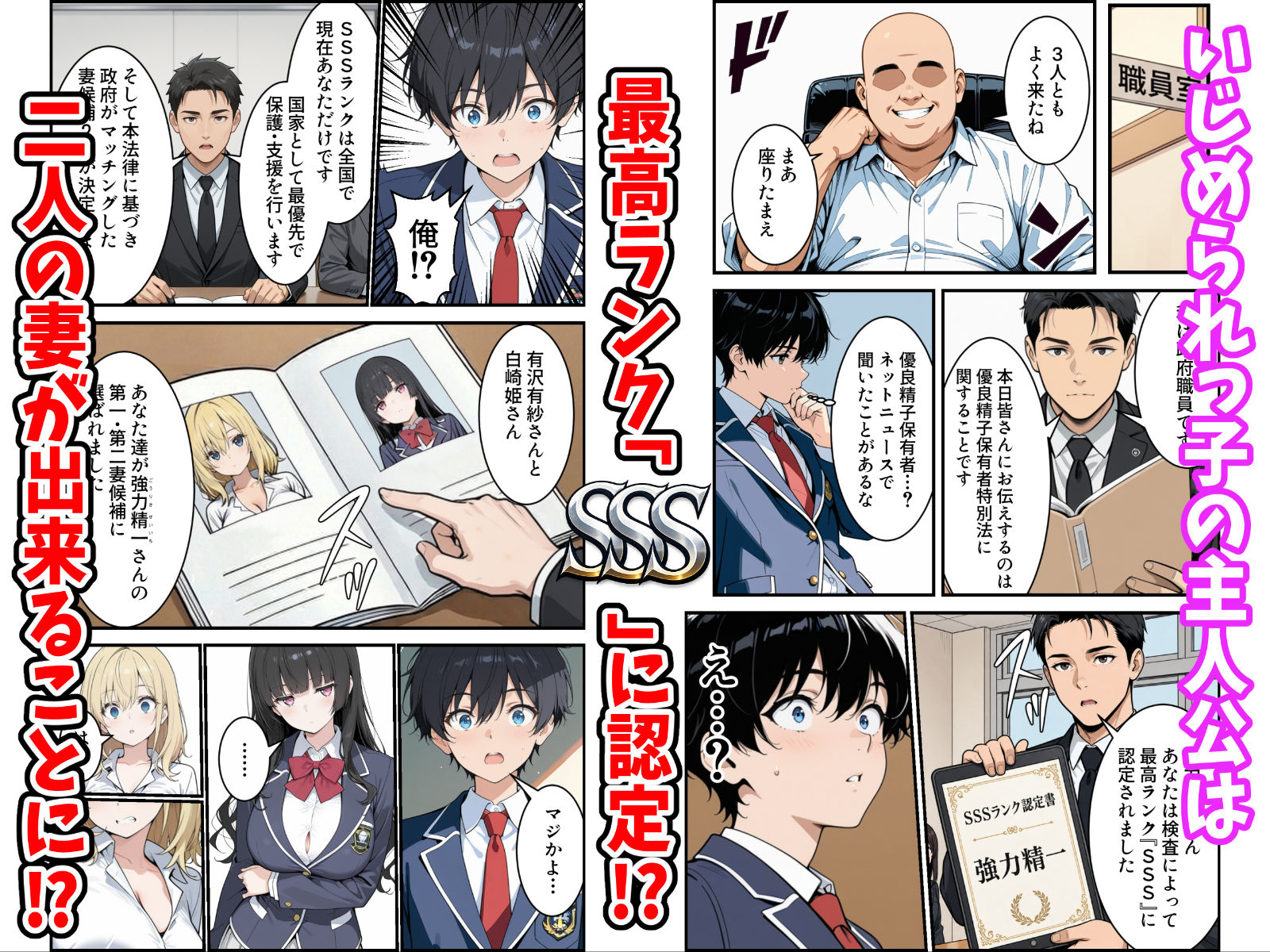 陰キャの俺がSSSランク優良精子保有者に選ばれたのでハーレム王になる話 〜いじめられっ子逆転劇〜 - d_767453 - かにたま堂