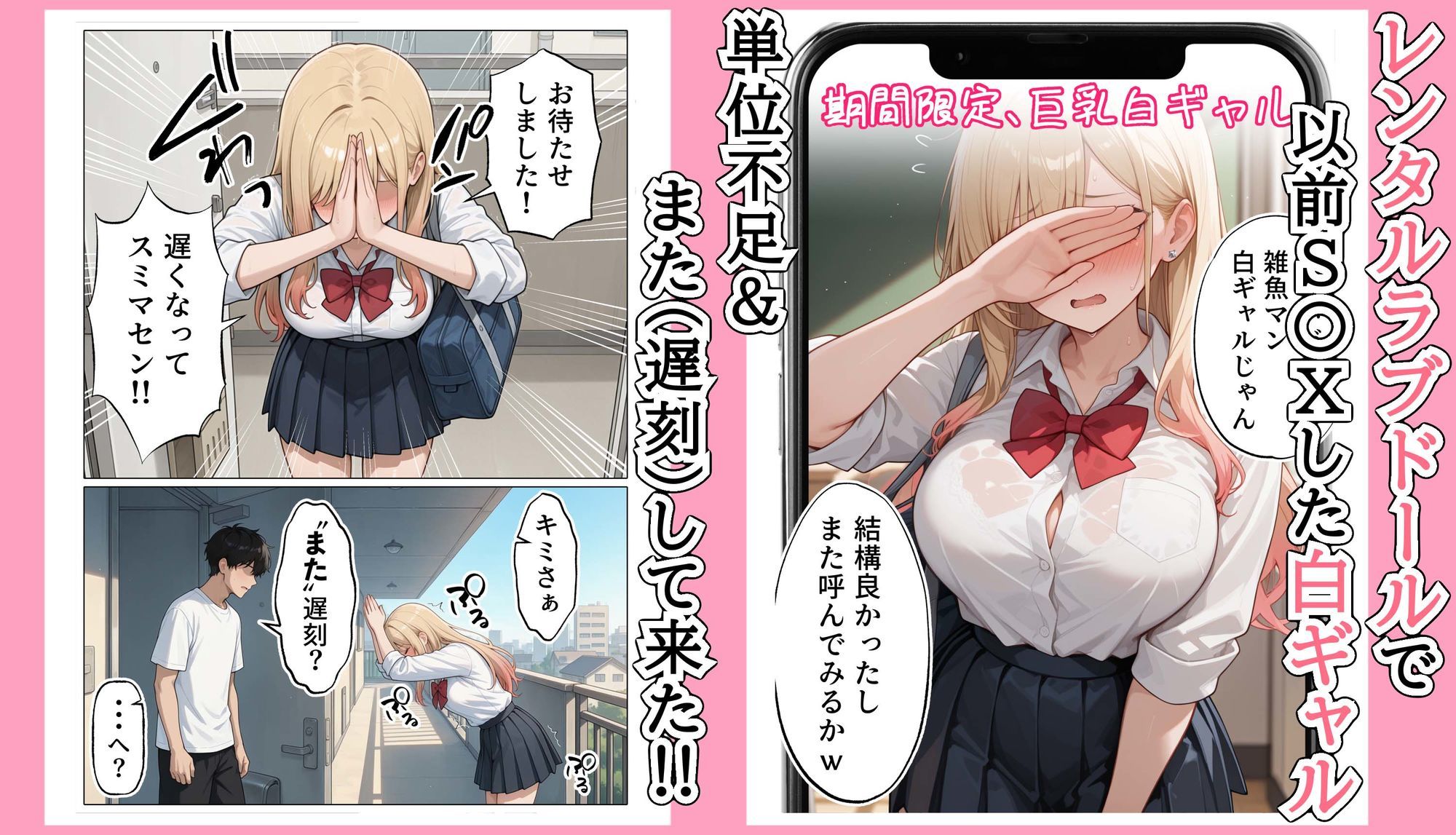 【続編:白ギャルJK2】ラブドール頼んだら、白ギャルJKが来た - d_729155 - AOI-COMICS